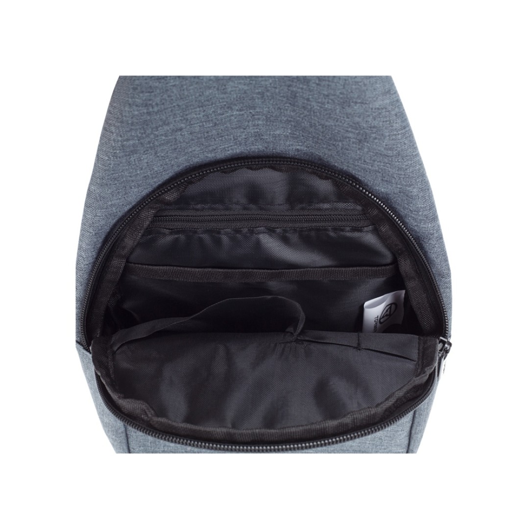 Рюкзак TORBER с одним плечевым ремнем, серый, полиэстер 300D, 33 х 17 х 6 см