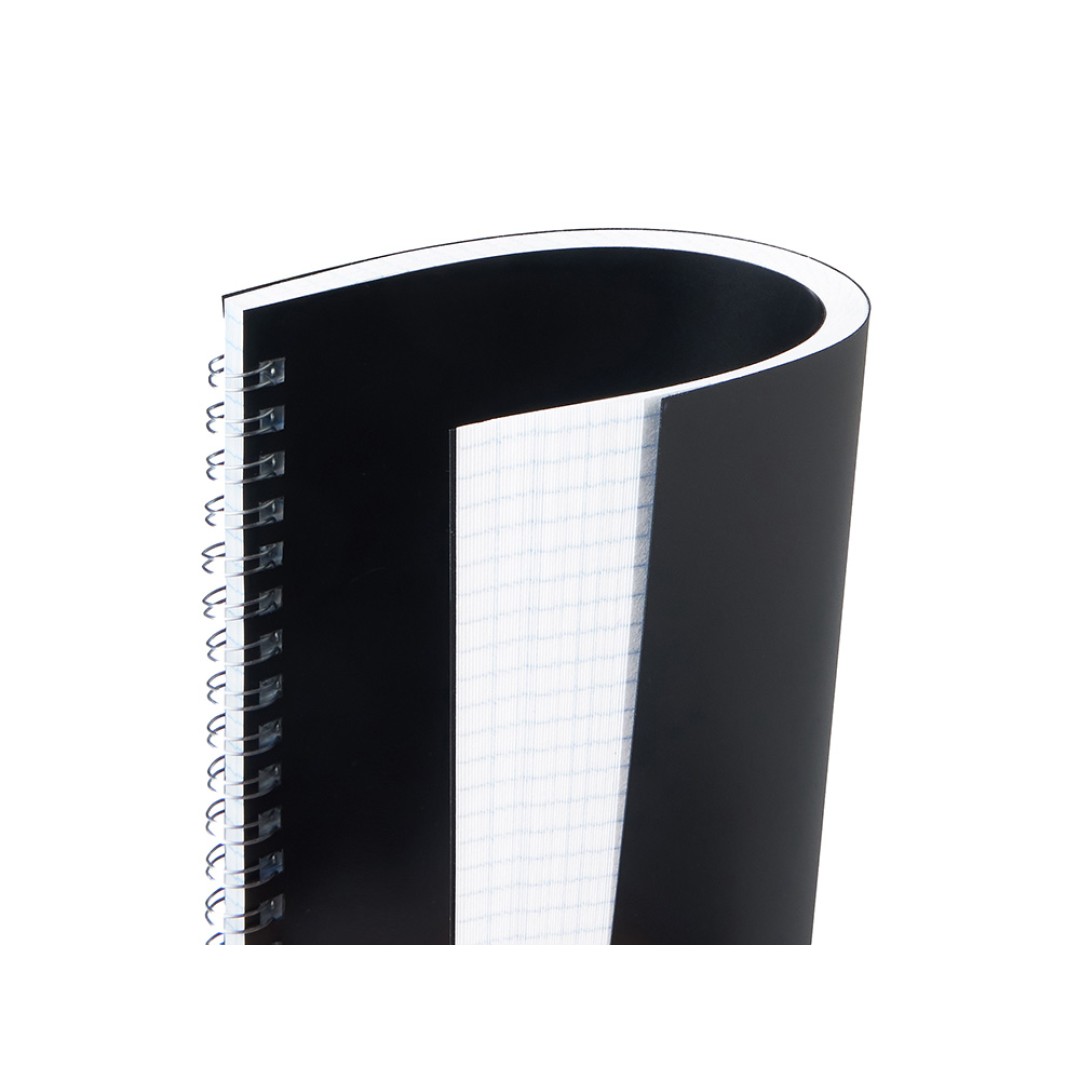 Блокнот на пружине в пластиковой обложке А5, черный