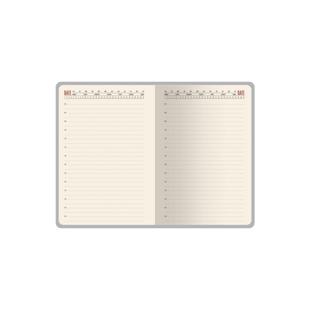 Ежедневник недатированный  А5 "LONDON" красный/темно-серый