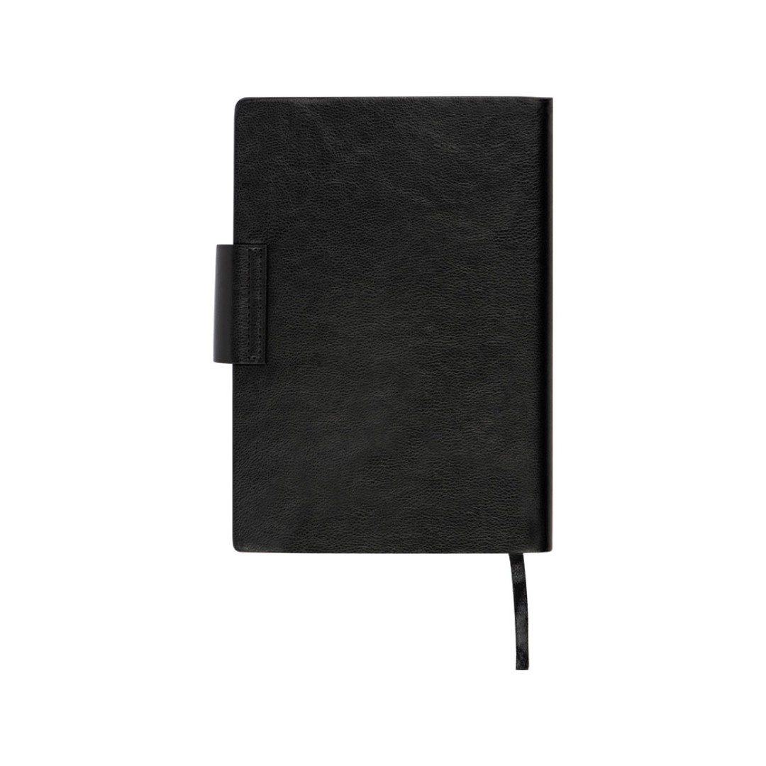 Бизнес блокнот А5 "Monoi" с клапаном, твердая обложка, 128 листов, черный