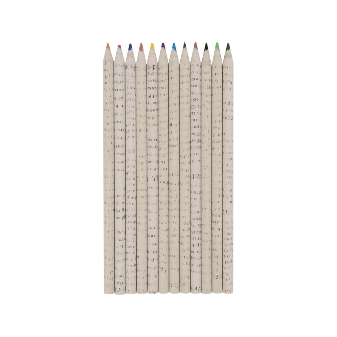 Набор цветных карандашей из "газетной бумаги" в тубе "News", 12шт.