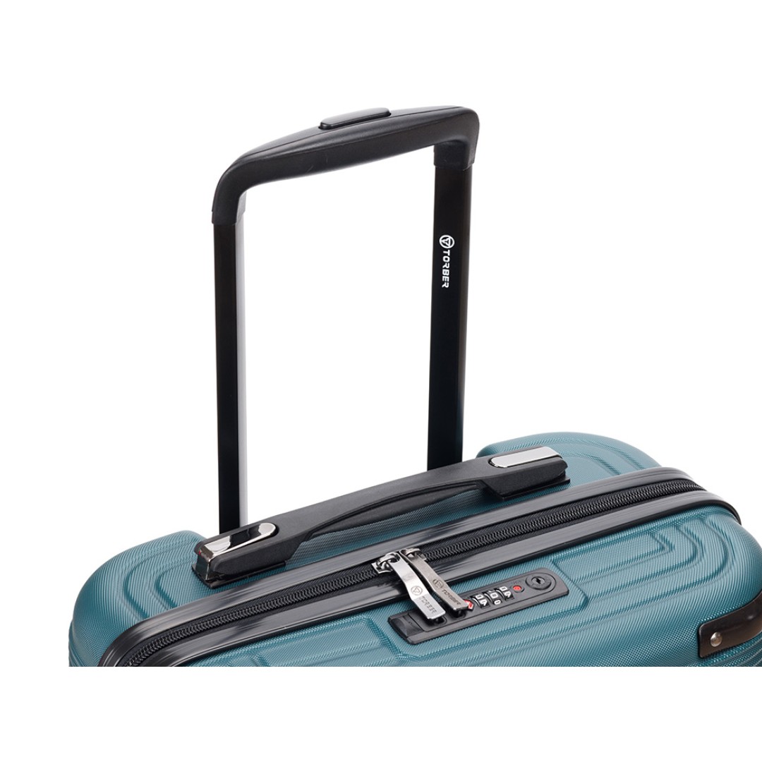 Чемодан TORBER Onego, зелёный, ABS-пластик, 59,5 х 39,5 х 24 см, 46 л