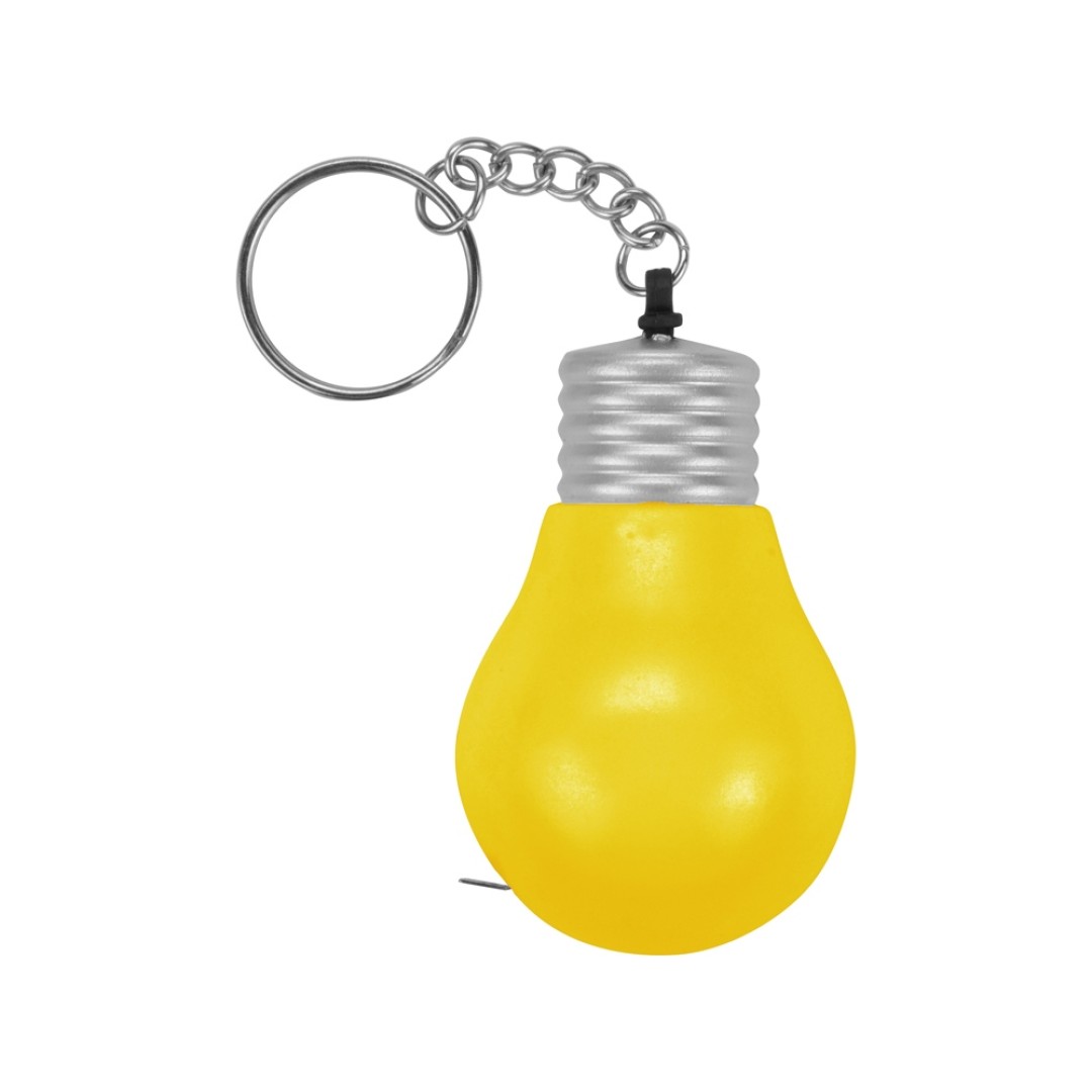 Брелок-рулетка для ключей "Лампочка", желтый/серебристый