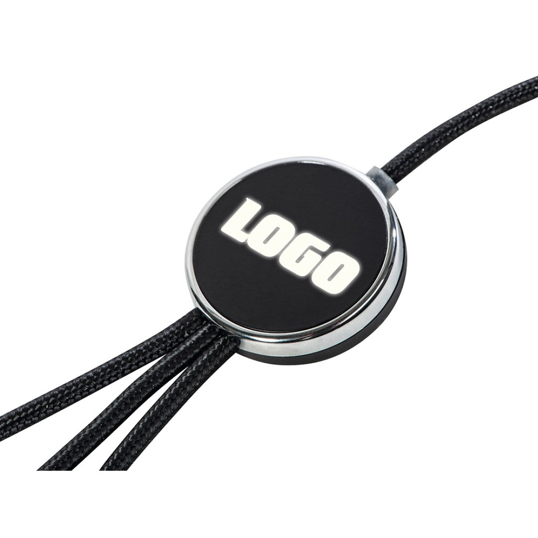 Кабель 3-в-1 с подсветкой логотипа "Ion", черный