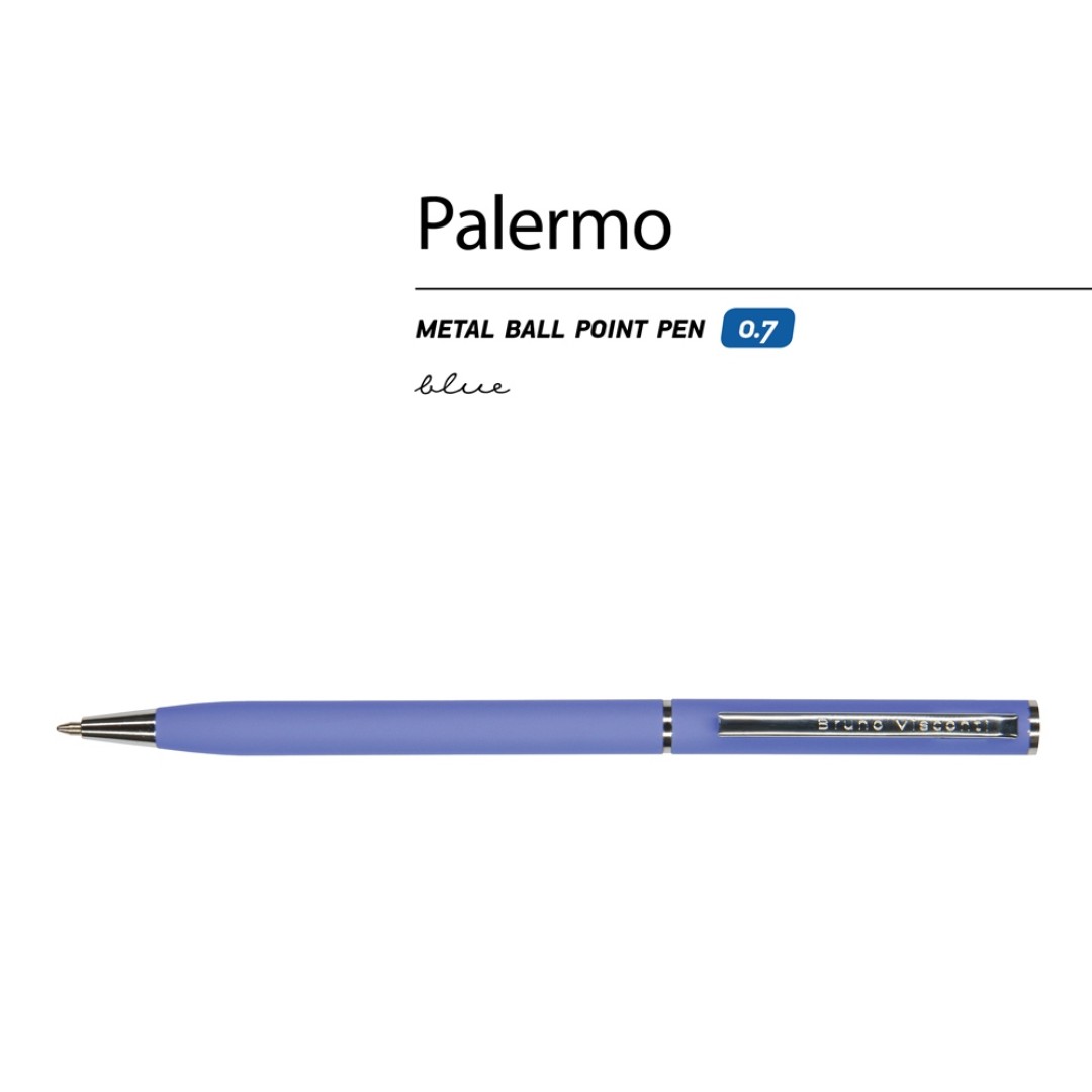Ручка "Palermo" шариковая  автоматическая, фиолетовый металлический корпус, 0,7 мм, синяя