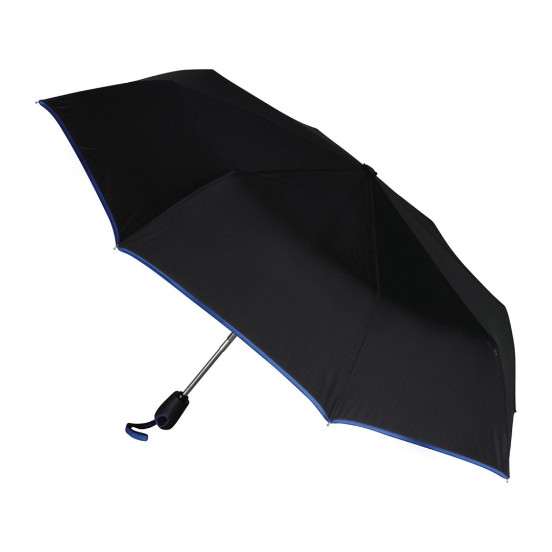 Зонт складной "Уоки", черный/синий (Р)