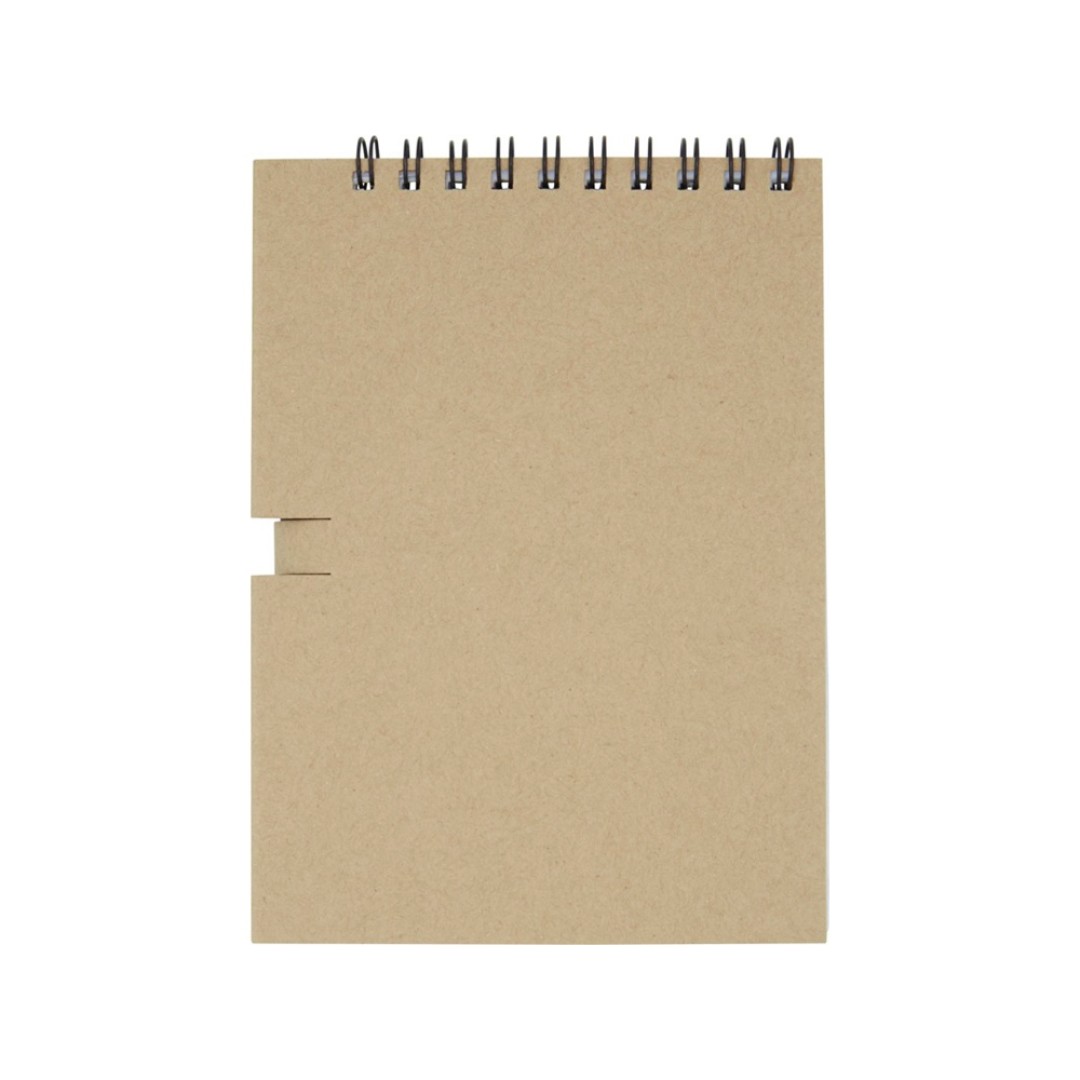 Блокнот Luciano Eco на пружине, с карандашом, маленький, натуральный