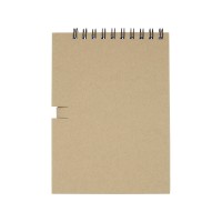 Блокнот Luciano Eco на пружине, с карандашом, маленький, натуральный