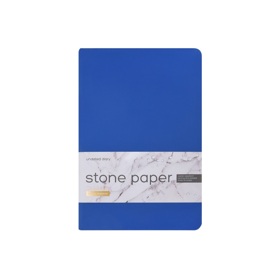 Ежедневник с каменной бумагой недатированный А5 "Carrara", синий