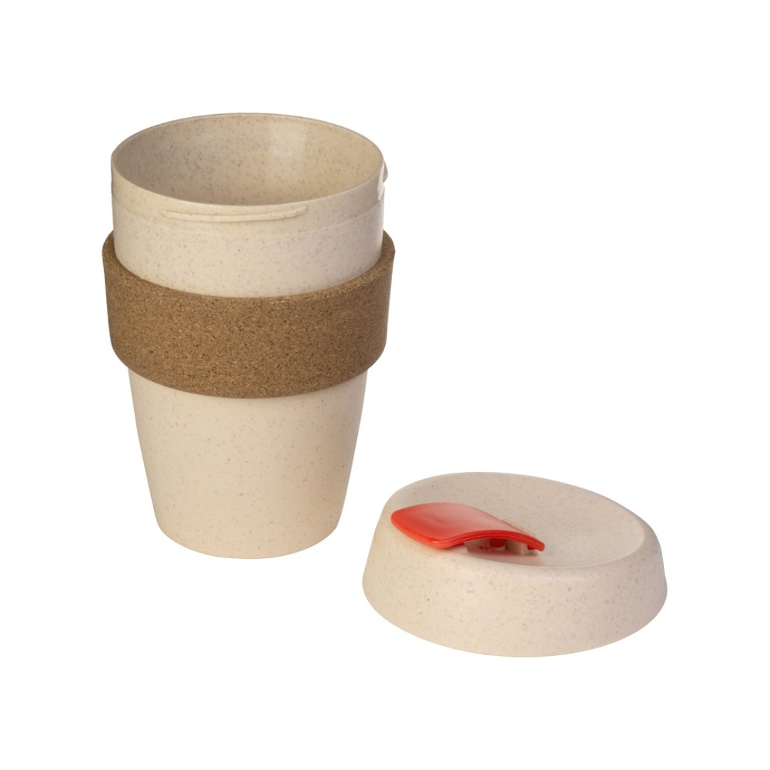 Стакан из пшеничного волокна с двойными стенками "Pino", красный