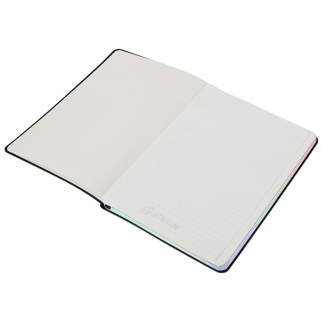 Блокнот А5 в гибкой обложке "Fellini" с голографическим срезом, темно-синий