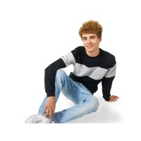 Свитшот блокинг «Edinburgh», черный/серый меланж, мужской