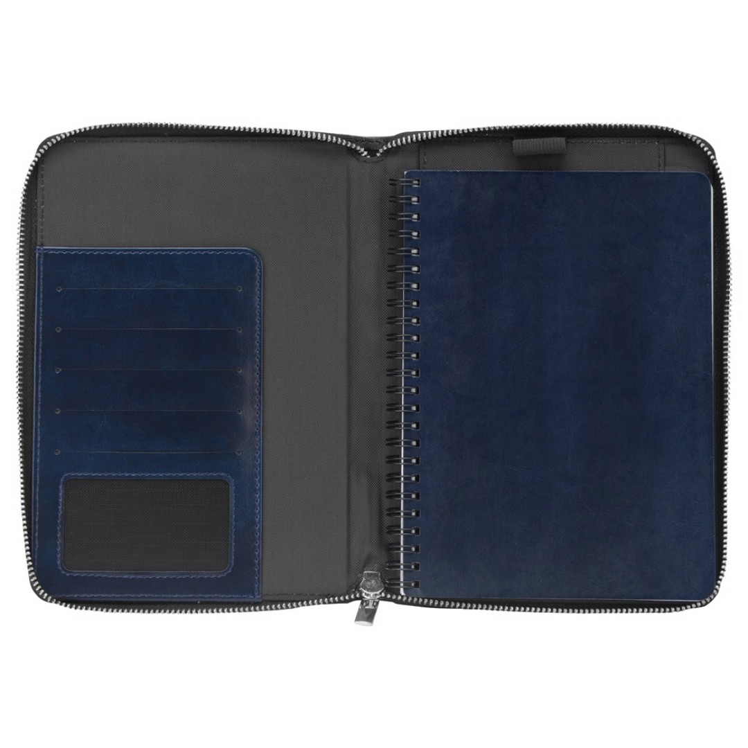 Бизнес-блокнот на молнии А5 «Fabrizio», 80 листов, темно-синий