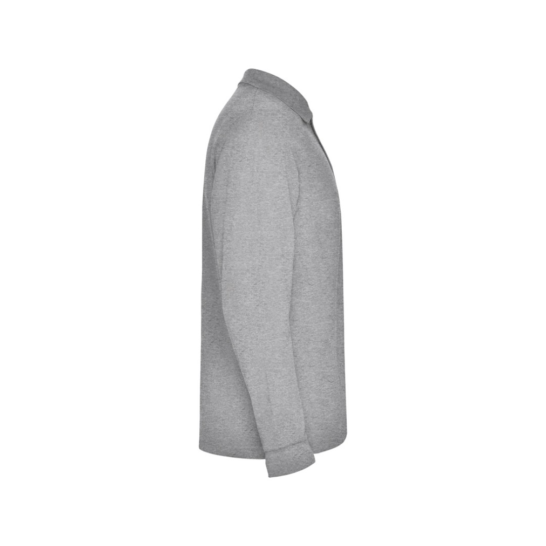 Рубашка поло "Estrella" мужская с длинным рукавом, серый меланж