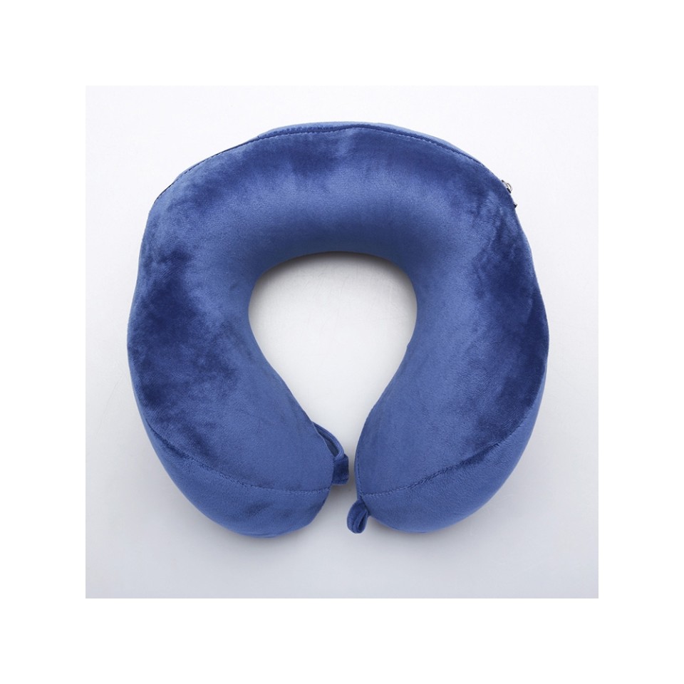 Подушка для путешествий с эффектом памяти, с капюшоном "Hooded Tranquility Pillow", синий