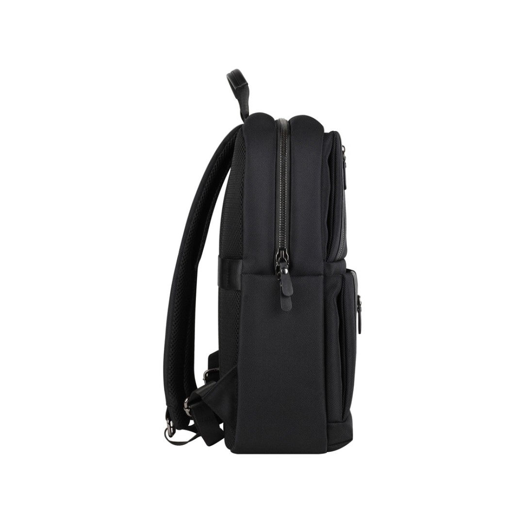 Рюкзак мужской BUGATTI Nero 16'', чёрный, нейлон 1680D/кожа, 29,5х14х44 см