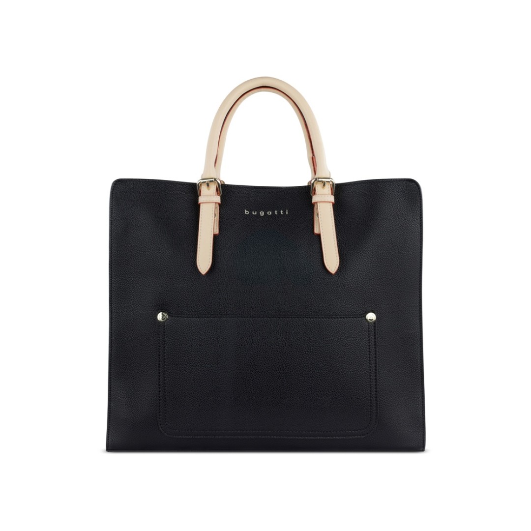 Сумка-шоппер BUGATTI Ella, черная , полиуретан, 37х12х31 см
