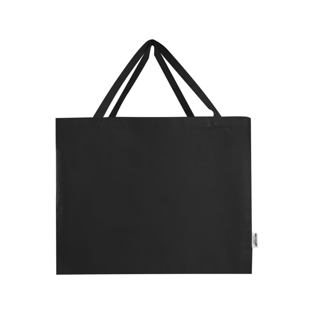 Odessa большая эко-сумка из переработанного хлопка, сертифицированного согласно GRS, плотностью 220 г/м2 - сплошной черный