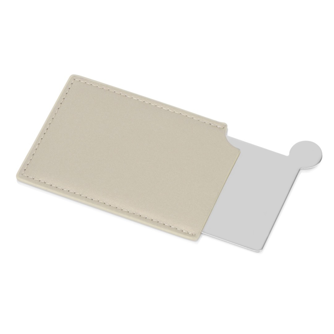 Зеркало в чехле "Style", серебристый/бежевый (Р)