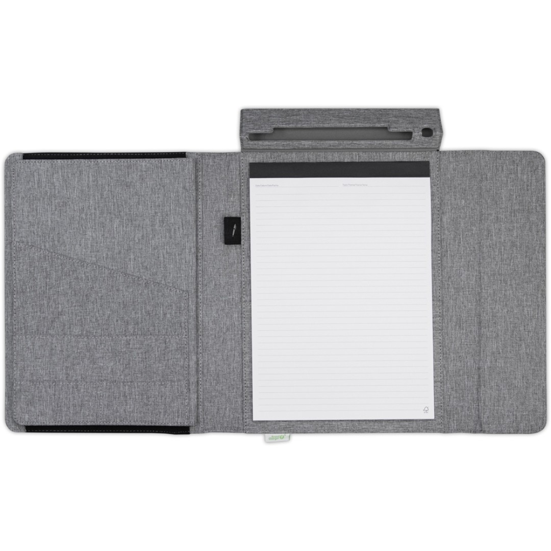 Портфолио А4 из RPET с отделением для ноутбука "NotyFolio Eco", 20 л FSC бумаги, серый