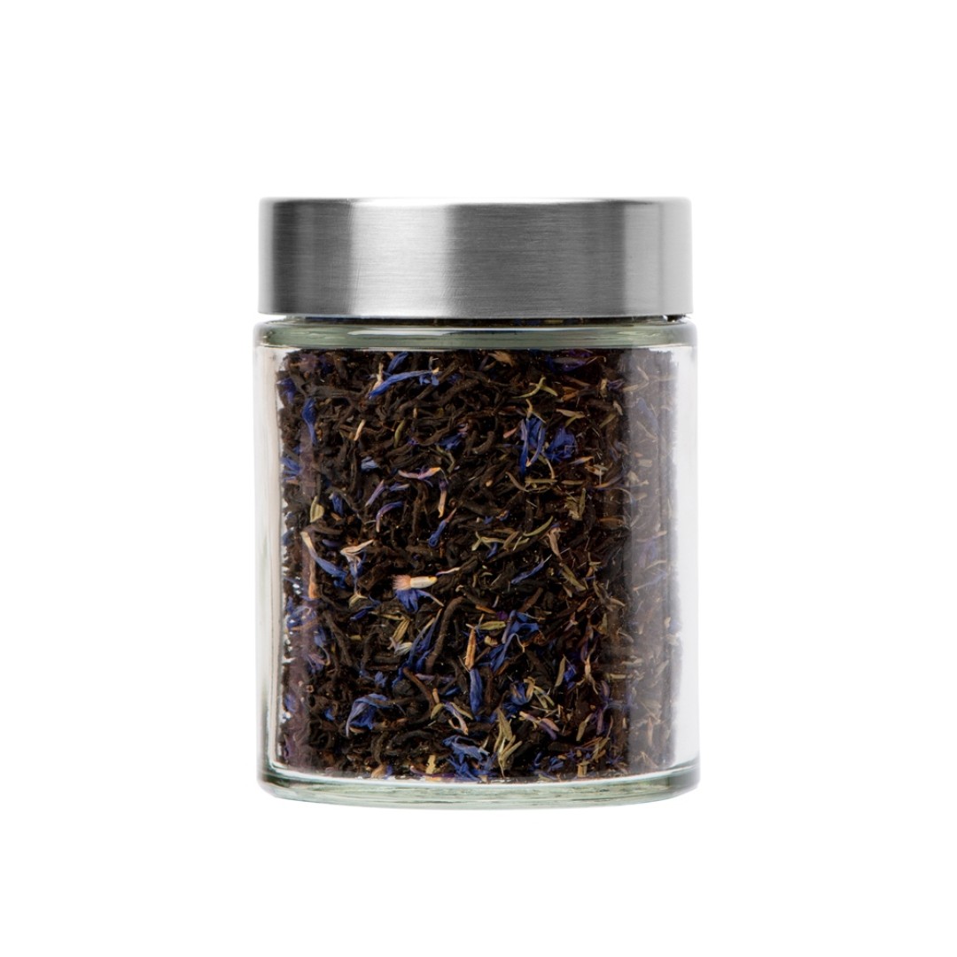 Чай черный, серия "Essence", с чабрецом и лепестками василька, стеклянная банка