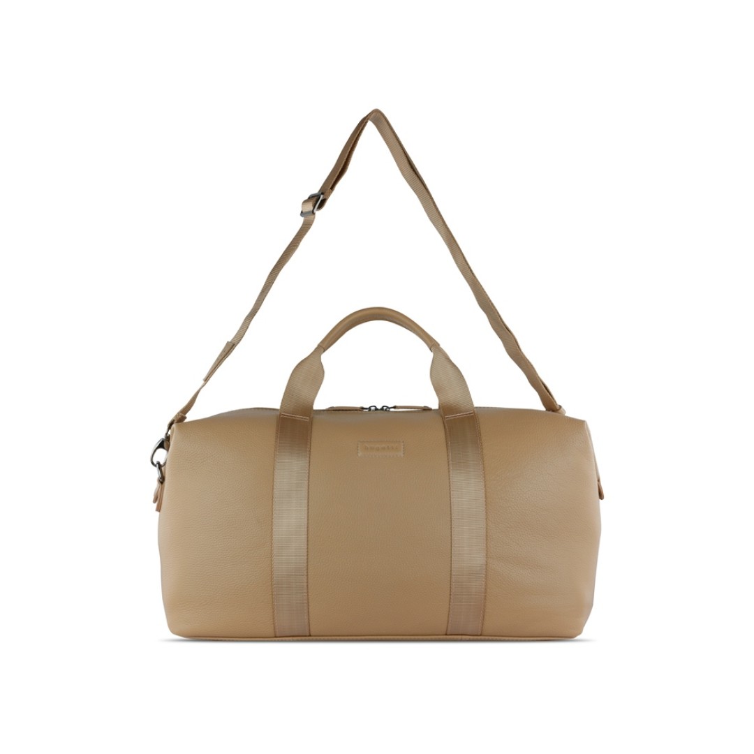Сумка дорожная BUGATTI Elsa, песочного цвета, воловья кожа/полиэстер, 47х22х24 см