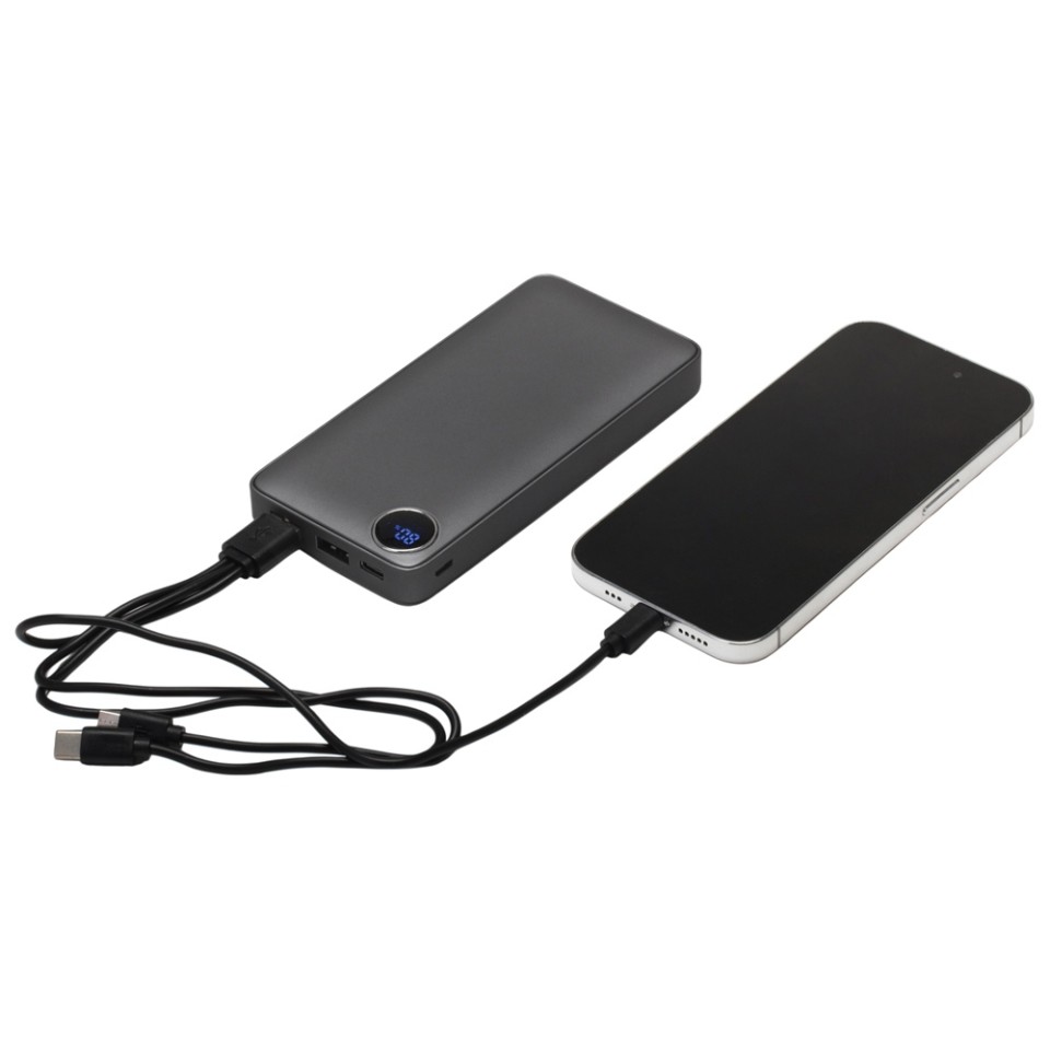 Внешний аккумулятор с дисплеем «Mild», 10 000 mAh, темно-серый