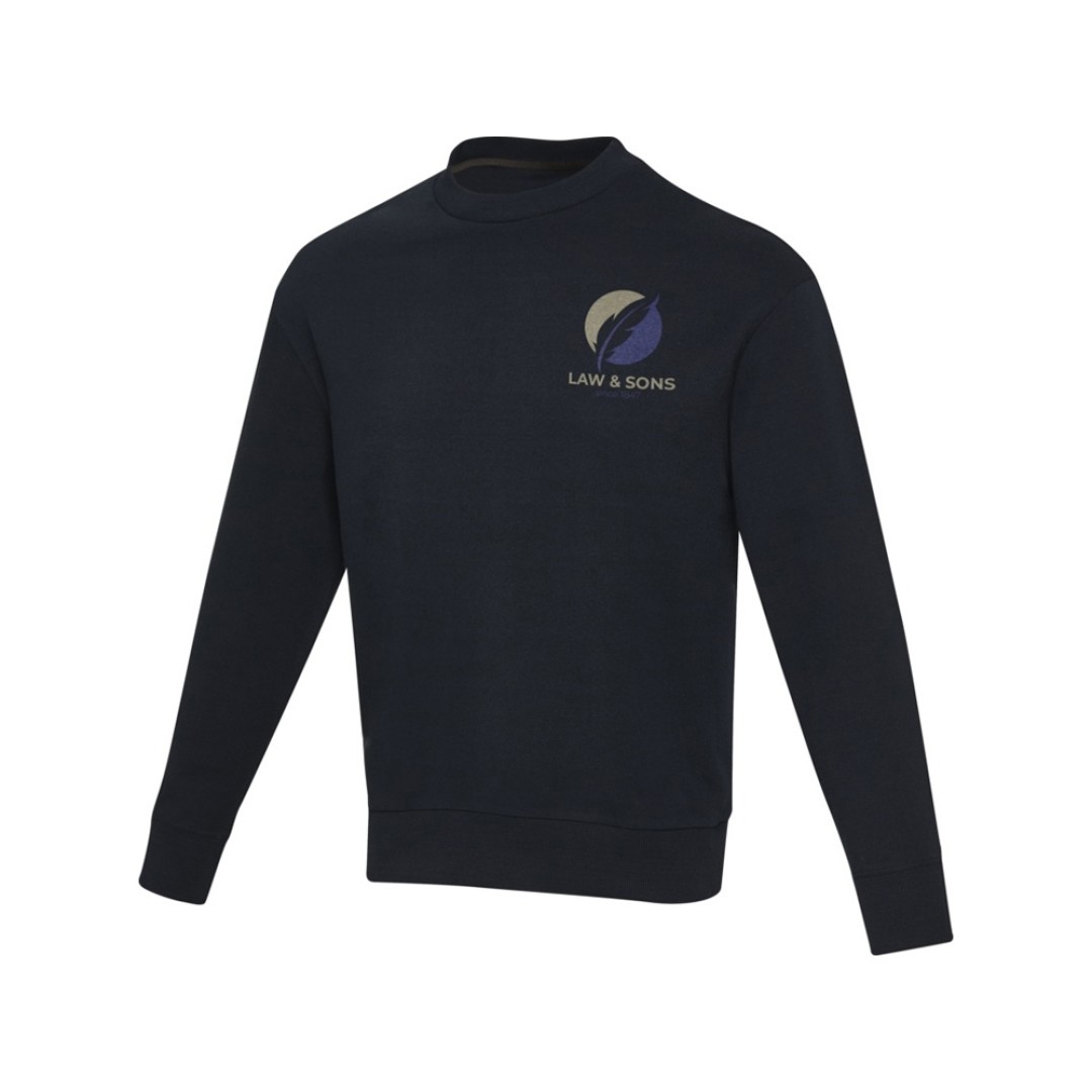 Jet унисекс Aware™ свитер с круглым вырезом из переработанных материалов - Темно - синий