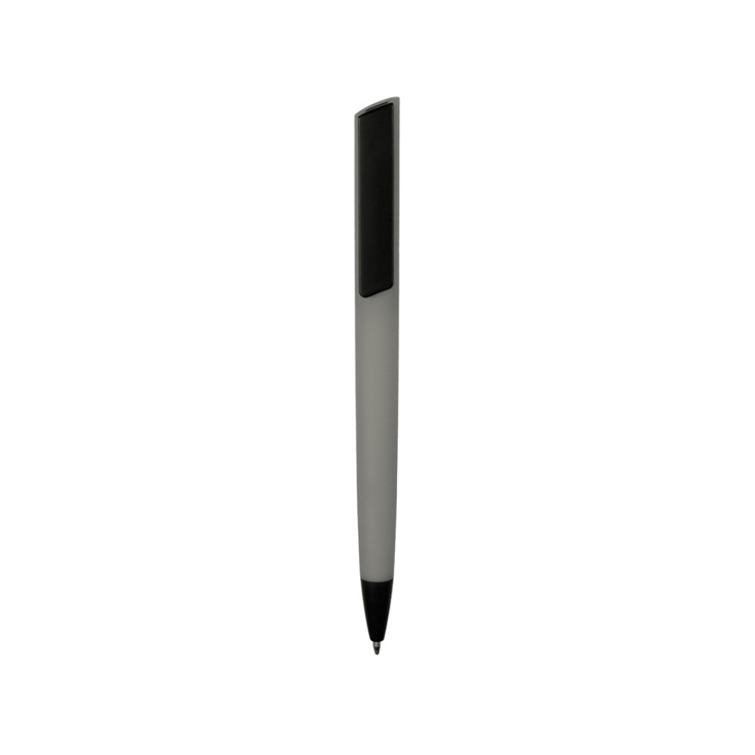 Ручка пластиковая soft-touch шариковая «Taper», серый/черный