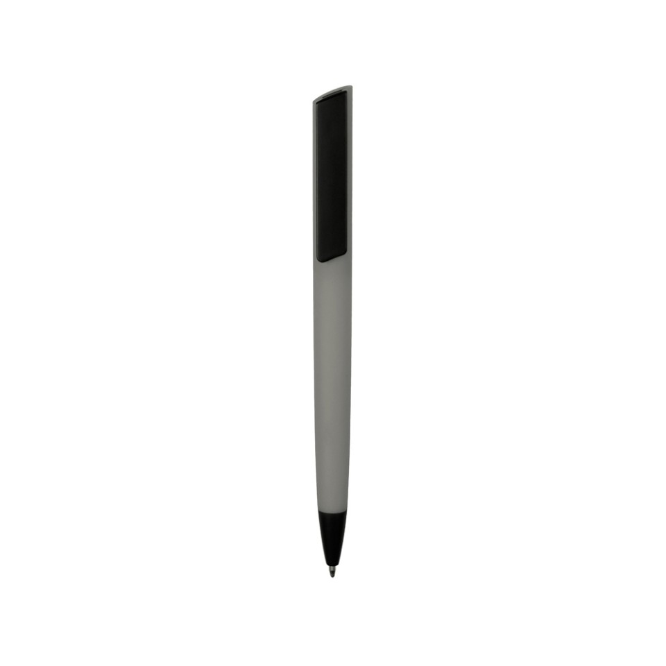 Ручка пластиковая soft-touch шариковая «Taper», серый/черный