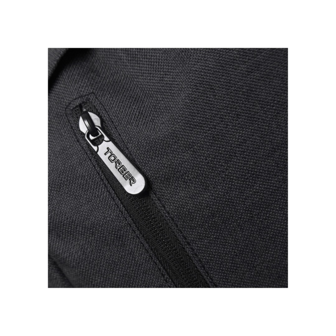 Рюкзак TORBER GRAFFI, черный, полиэстер меланж, 46 х 29 x 18 см