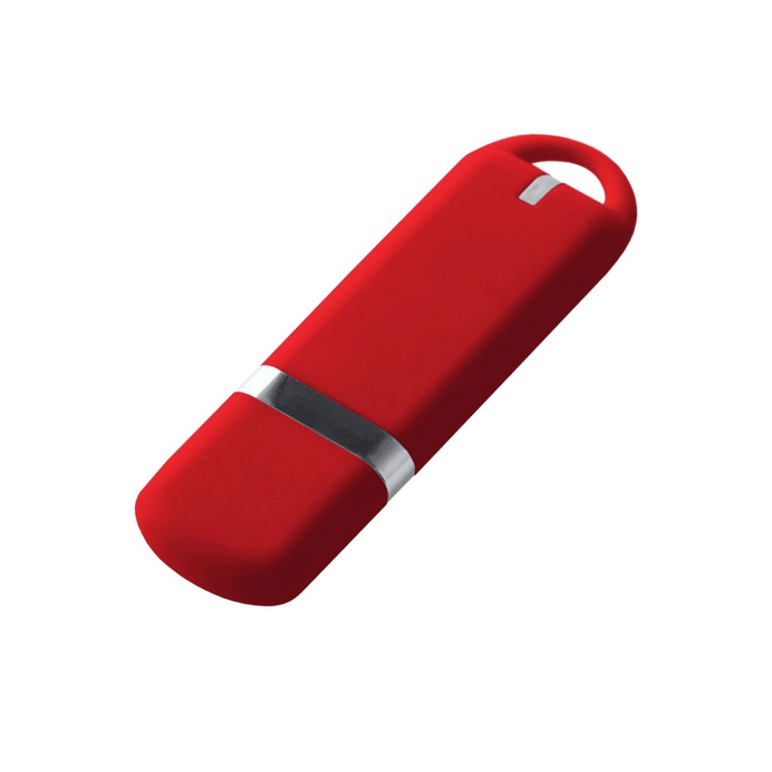 USB-флешка на 64 ГБ с покрытием soft-touch, красный