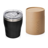 Вакуумная термокружка c керамическим покрытием "Rodos", непротекаемая крышка, 350 мл, черный