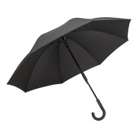 Зонт-трость 7915 Carbon» с куполом из переработанного пластика, полуавтомат, черный