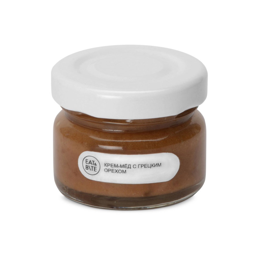 Подарочный набор "Крем-мед в домике", крем-мед с грецким орехом 35 г