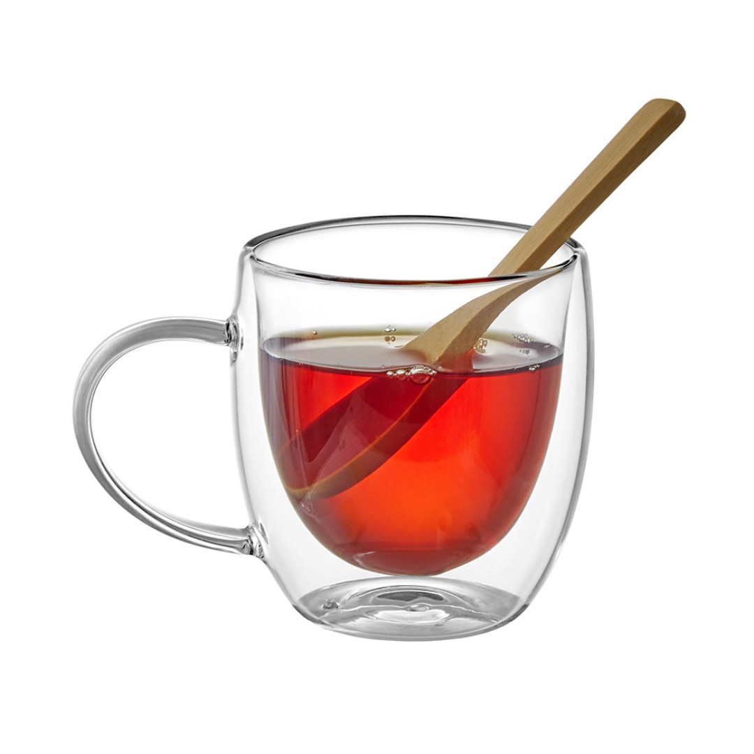 Кружка с двойными стенками на подставке с ложкой "Teatrio"