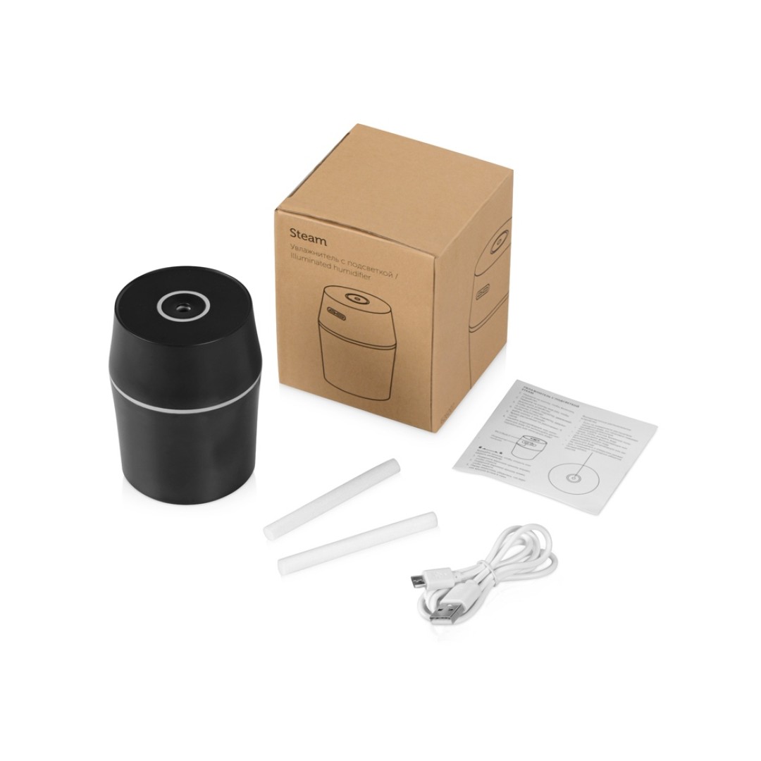 USB Увлажнитель воздуха с подсветкой «Steam», черный