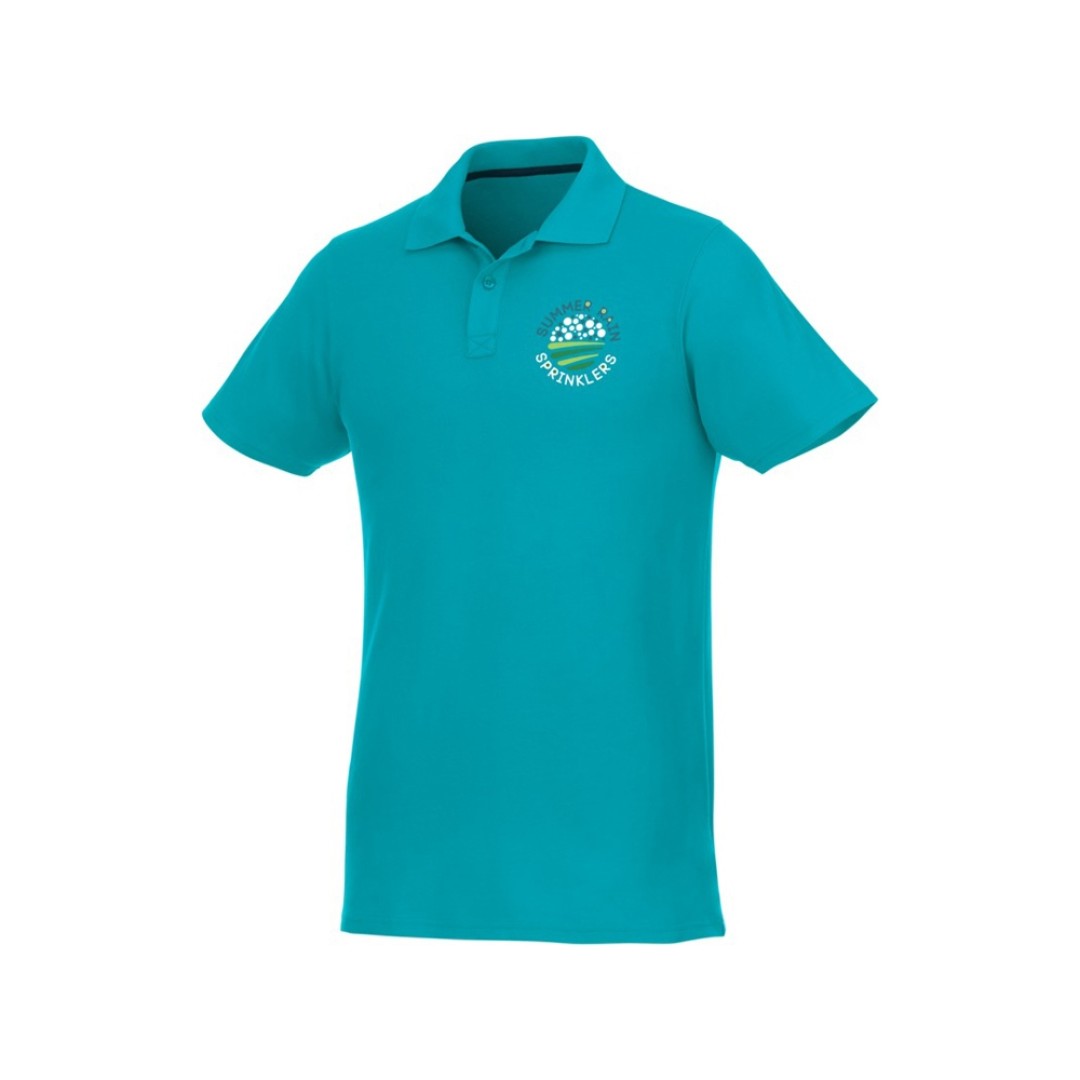 Мужское поло Helios с коротким рукавом, аква