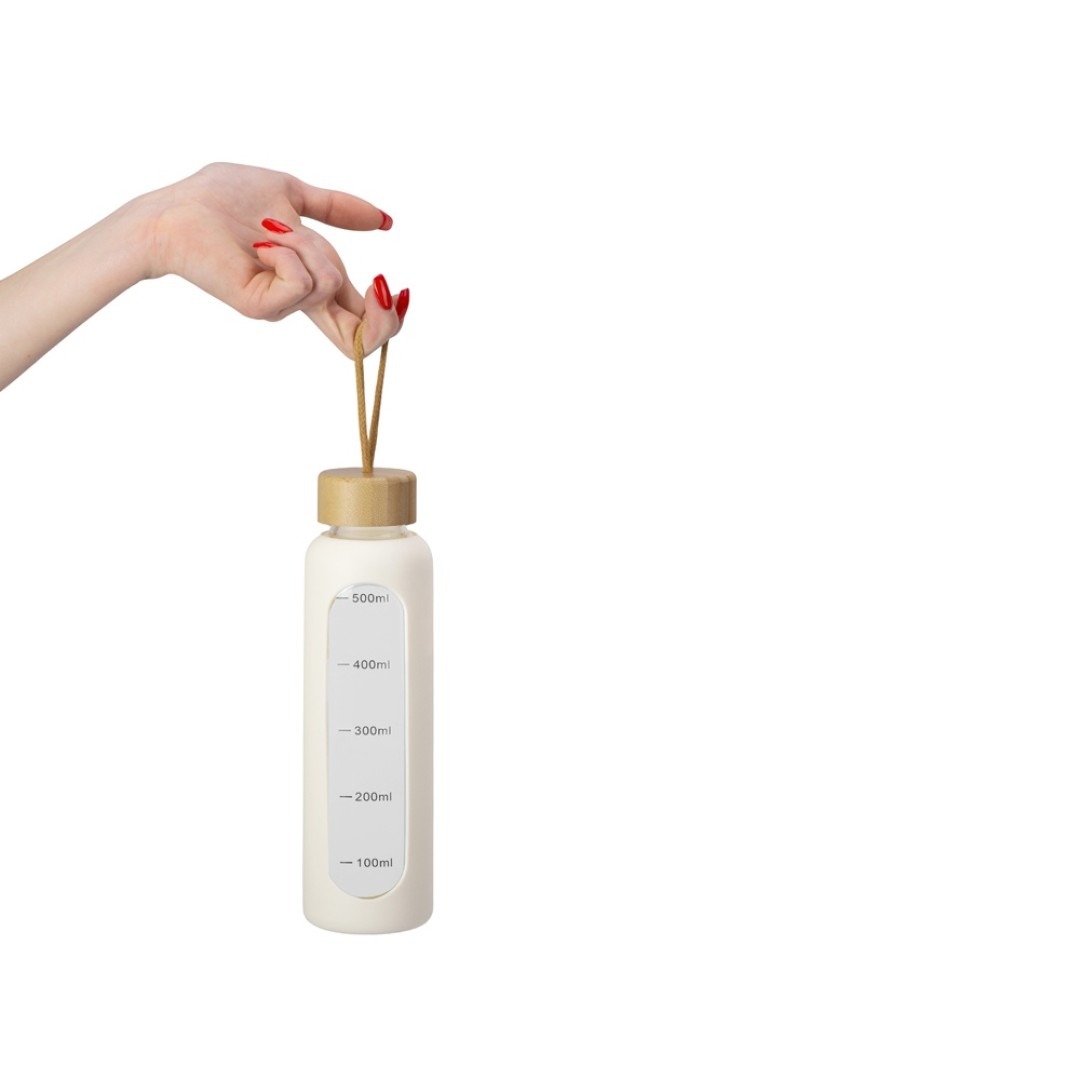 Бутылка из боросиликатного стекла "Hangy", 550 мл, офвайт