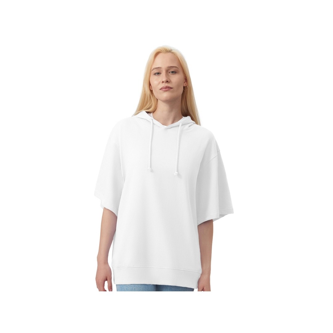 Худи оверсайз с коротким рукавом «Warsaw» унисекс, белый