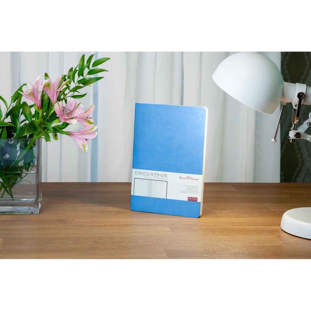Ежедневник А5 недатированный «Megapolis Velvet Flex», небесно-голубой