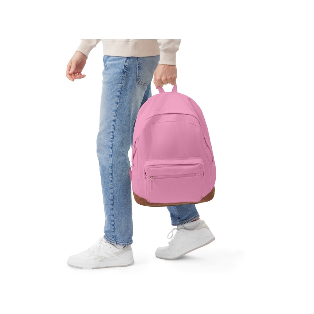 Рюкзак Shammy с эко-замшей для ноутбука 15", пыльно-розовый
