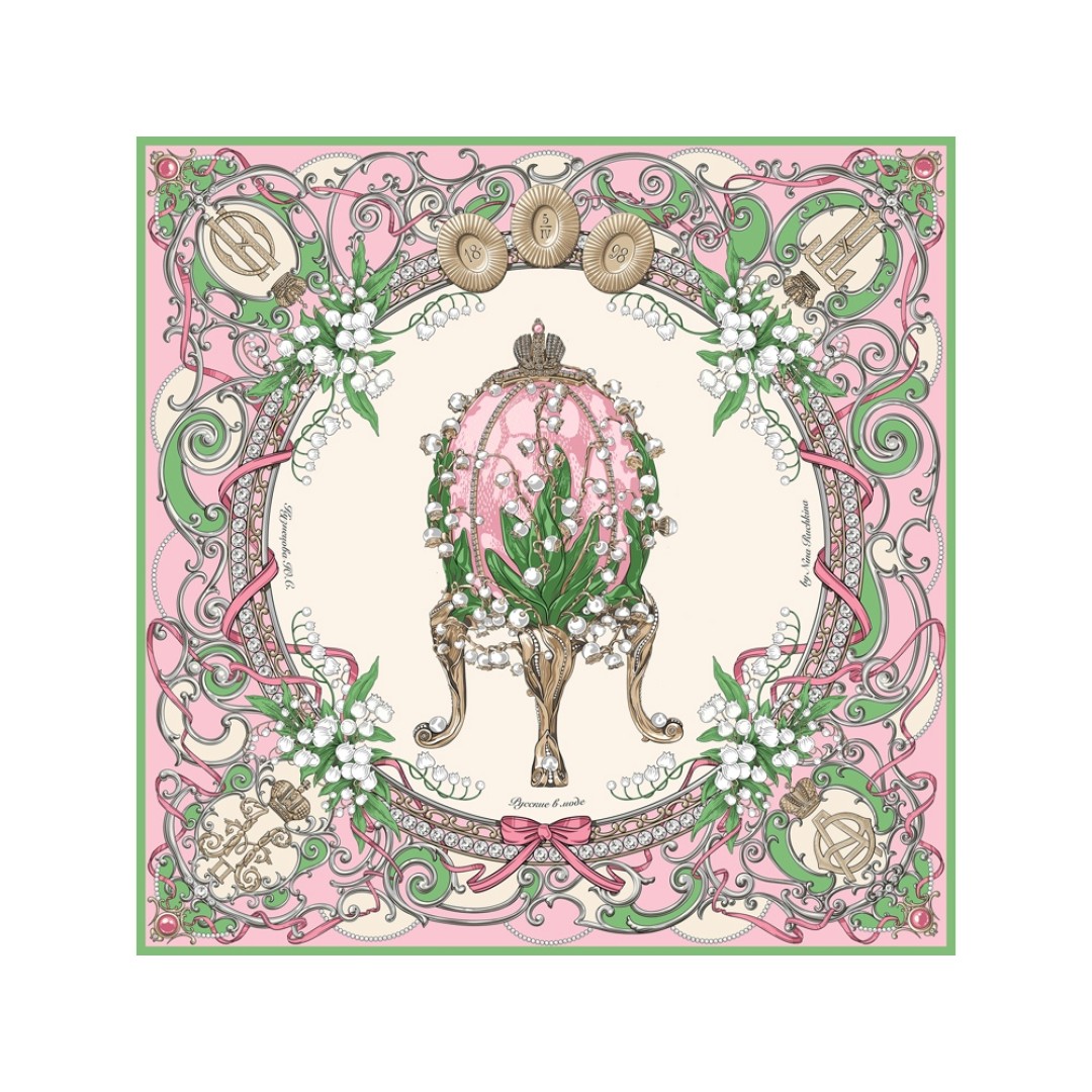 Набор: платок «Ландыши» и свеча «Весенние цветы»