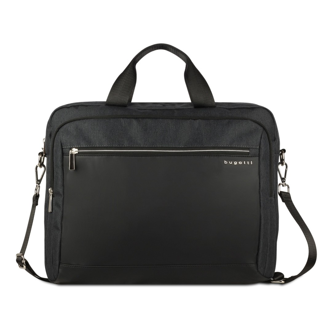 Портфель мужской BUGATTI Sera, антрацитовый, полиэстер, 40х11х34 см