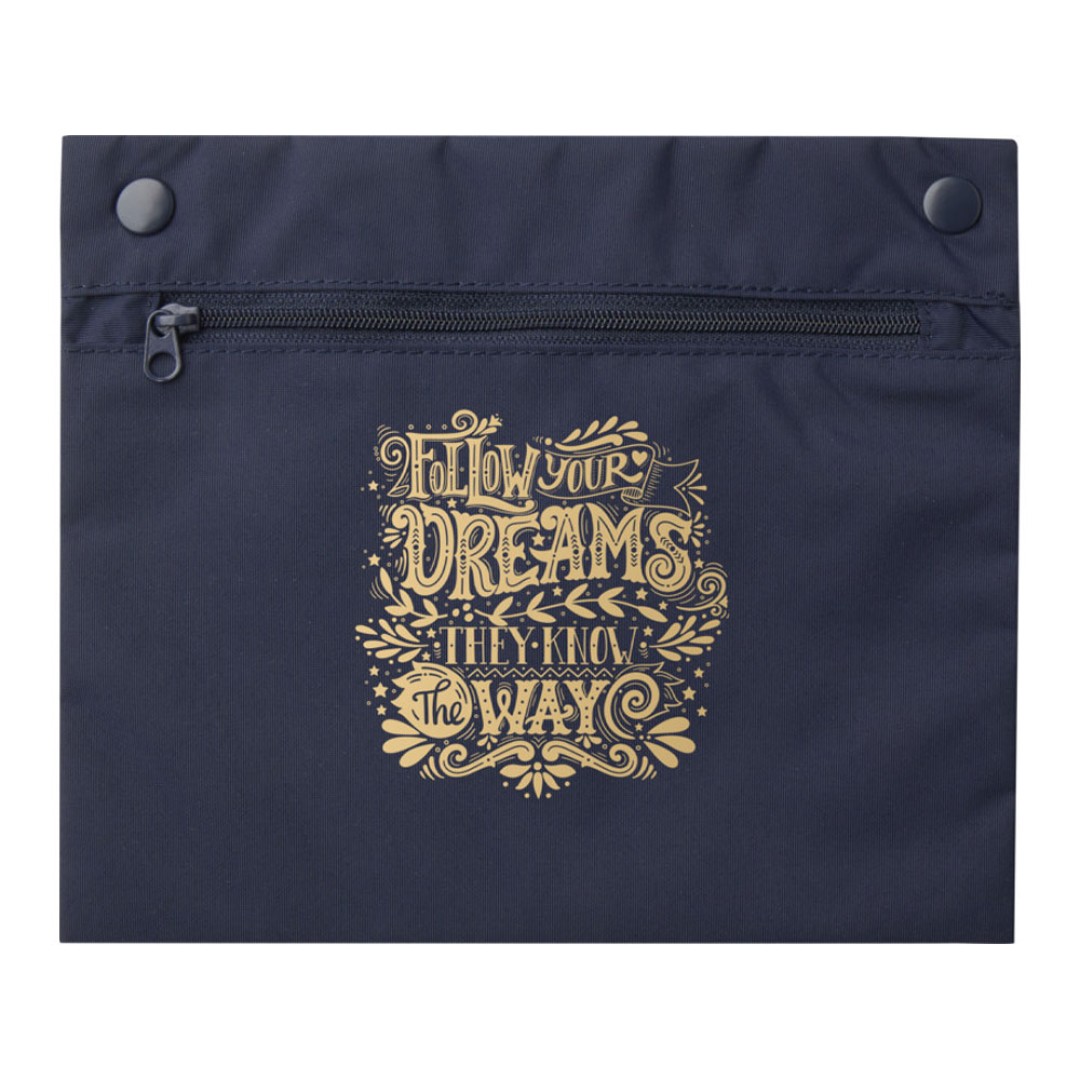 Kai круглая эко-сумка из переработанного материала, сертифицированного согласно GRS - Темно - синий