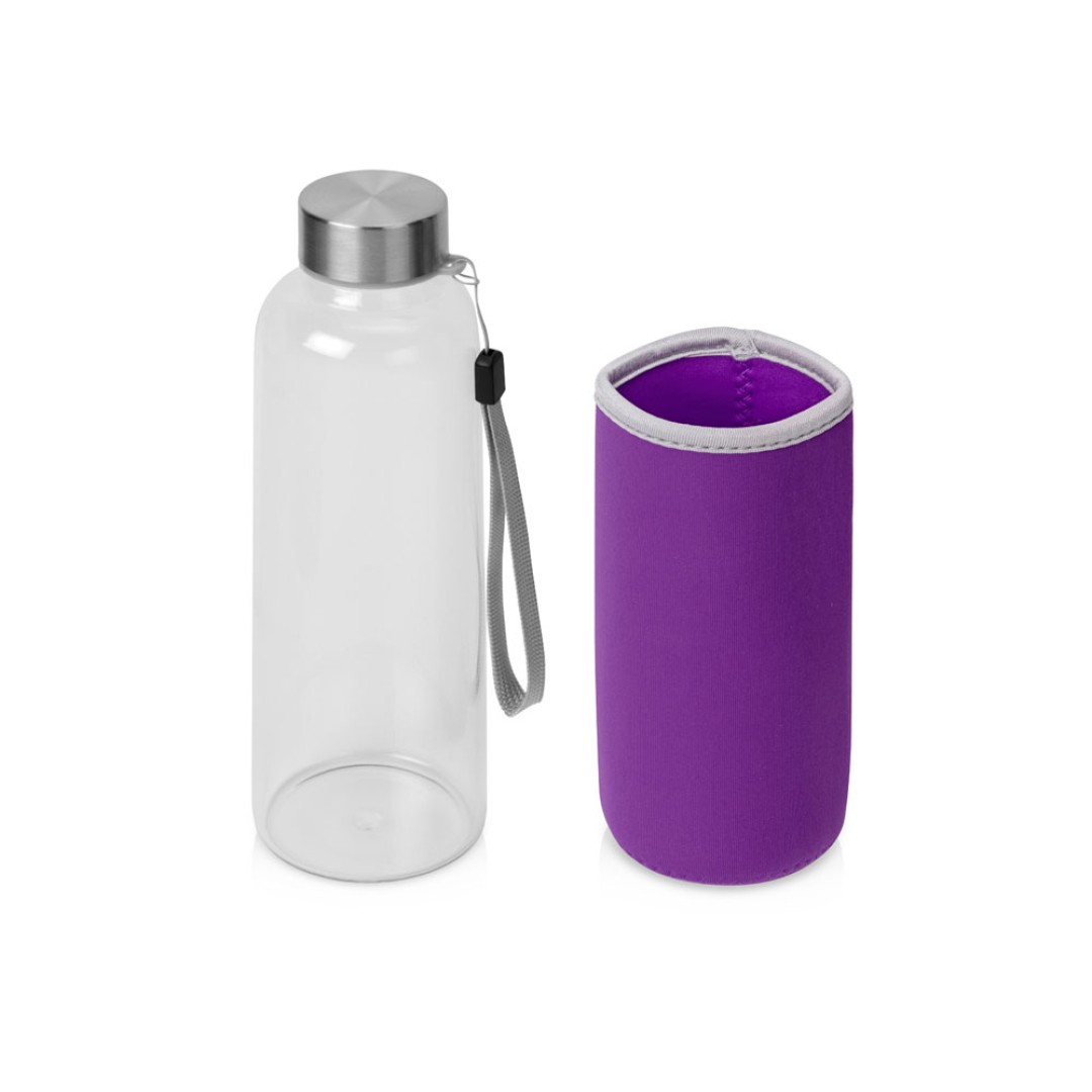 Бутылка для воды "Pure" c чехлом, 420 мл, фиолетовый
