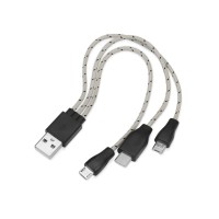 Набор с наушниками и зарядным кабелем 3-в-1 "In motion", серый