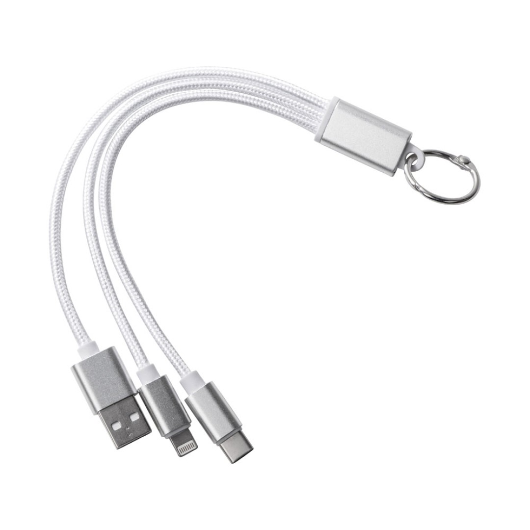 Кабель для зарядки «Tres» с брелоком, серый