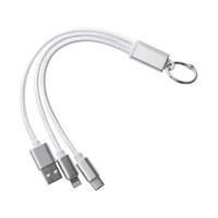 Кабель для зарядки «Tres» с брелоком, серый