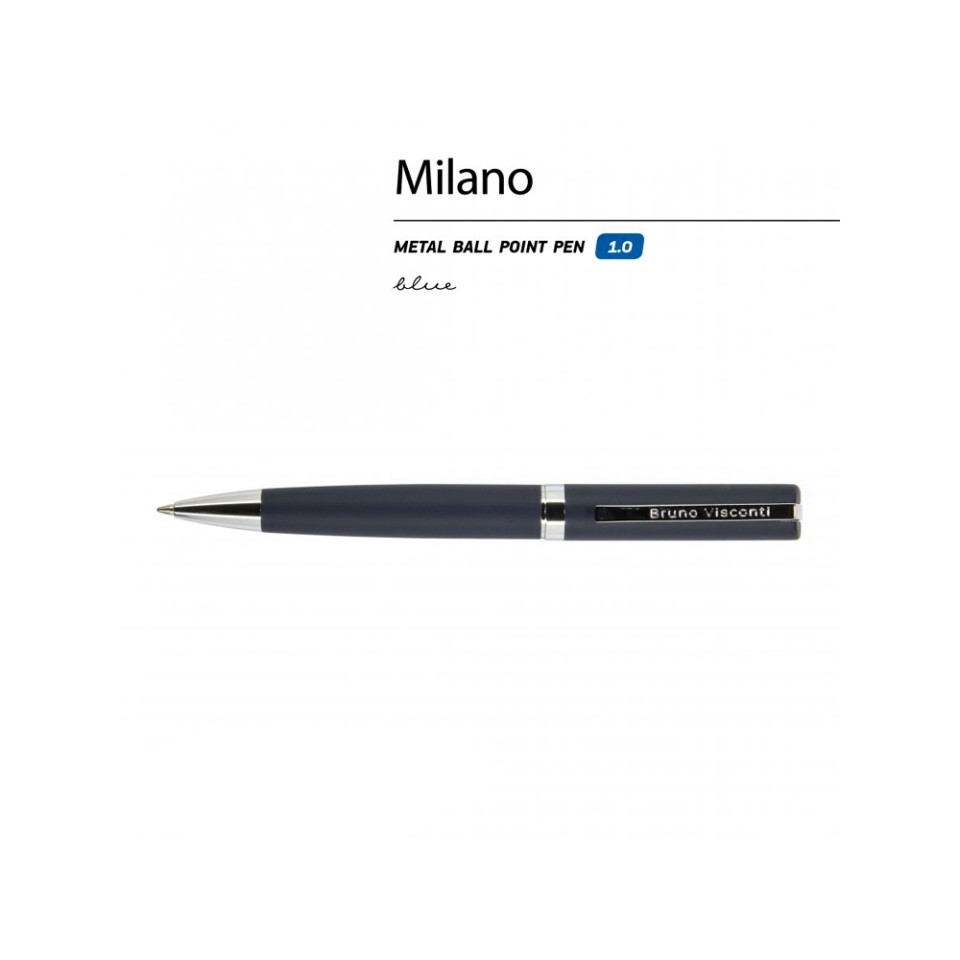 Ручка шариковая автоматическая BrunoVisconti® "MILANO" цвет корпуса синий, 1 мм